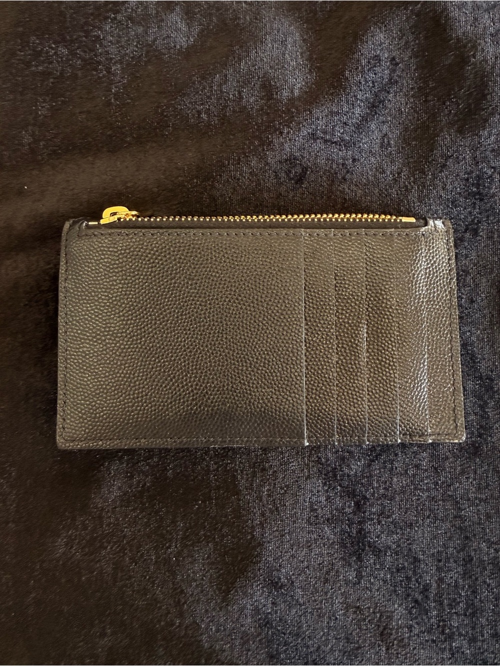 Saint Laurent Black Chevron Quilted Leather Wallet with Gold YSL Emblem - Picture 2 of 5